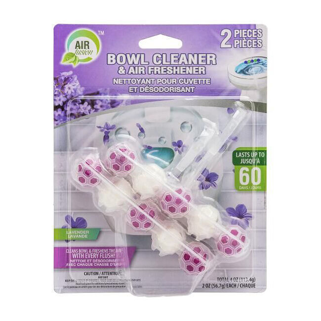 Air Fusion 2pc Air Fusion Toilet Bowl Cleaner & Freshener Lavender Bathroom Fragrance (12 Pack) — image 2
