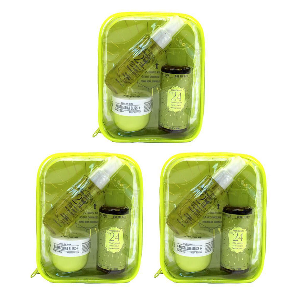 Solo EN Ibiza 3pc Solo En Ibiza Women's Barcelona Bliss Mist Bath & Body Butter Bag Set #24 (3 Pack)