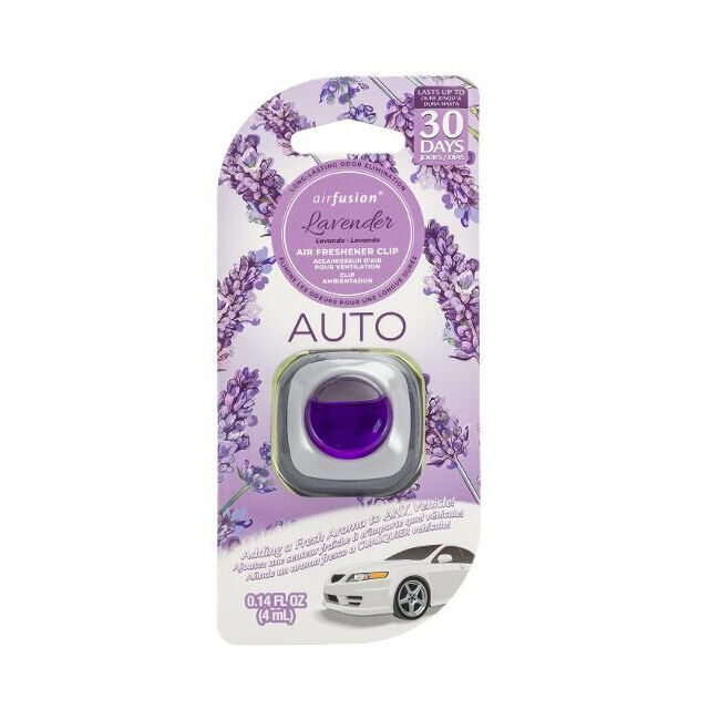 Air Fusion Odour Eliminator Freshener Clip Lavender 4ml Car Fragrance