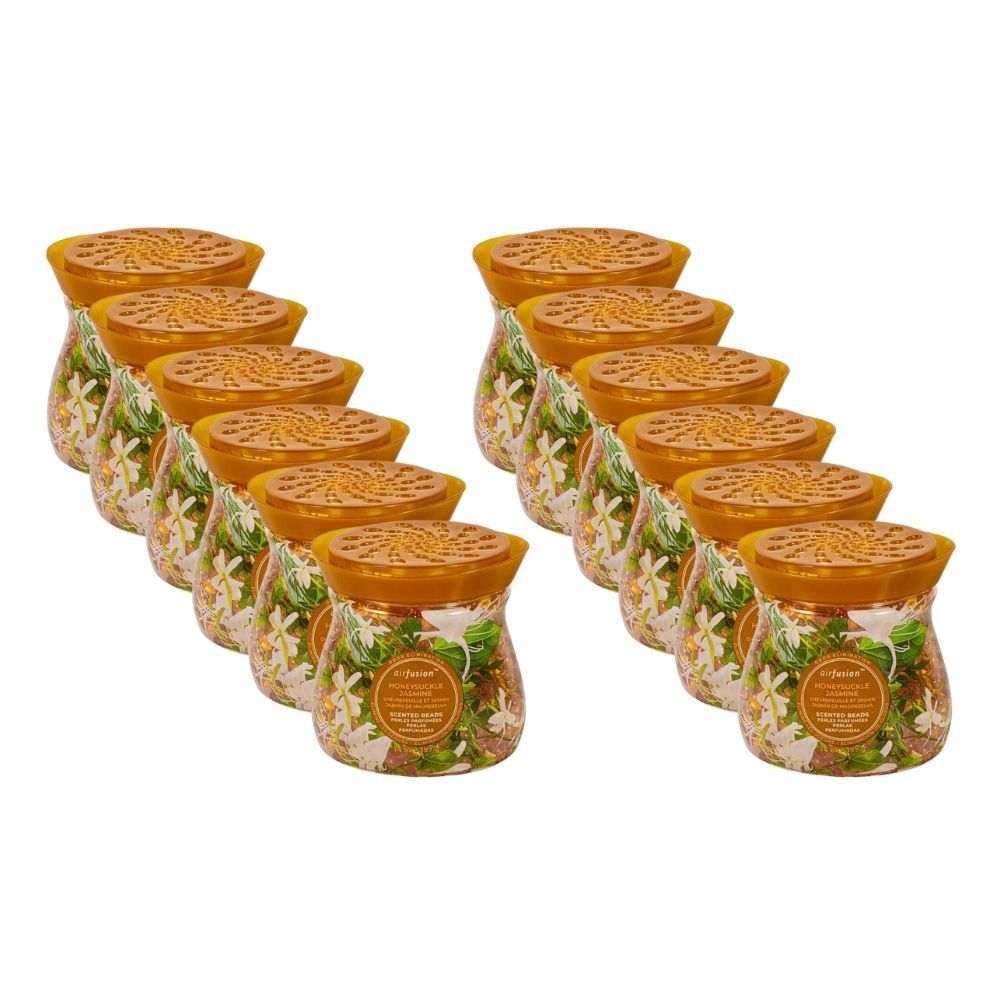 Air Fusion Crystal Scented Beads Honeysuckle Jasmine 397g Home Fragrance (12 Pack)