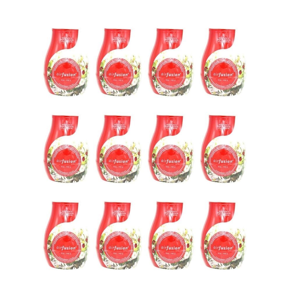 Air Fusion Adjustable Gel Freshener Strawberry Fields 170g Home Fragrance (12 Pack)