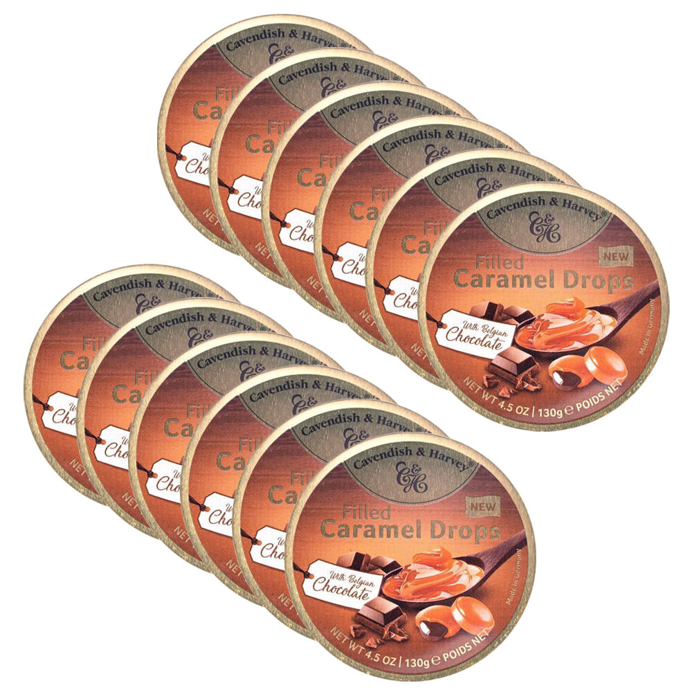 Cavendish & Harvey Caramel w/ Choco Fill 130g Lollies Sweet Confectionery (12 Pack)