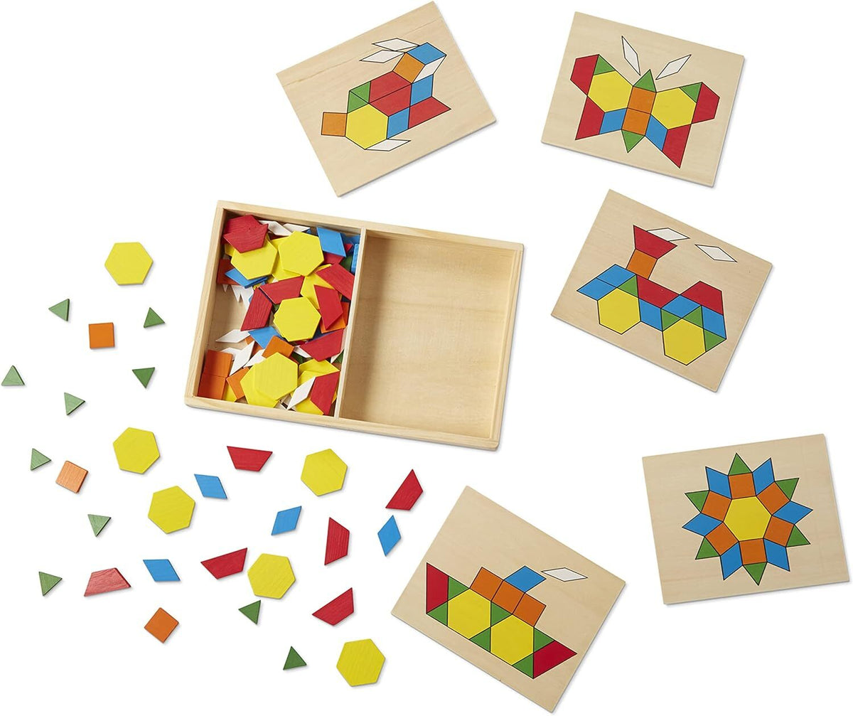 Melissa & Doug Wooden Pattern Blocks & Boards Shapes Kids/Children Toy 3y+ (120 Pieces) — image 2