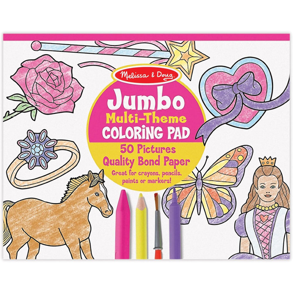 Melissa & Doug Jumbo Colouring Pad Pink Kids/Childrens Interactive Toy 3+