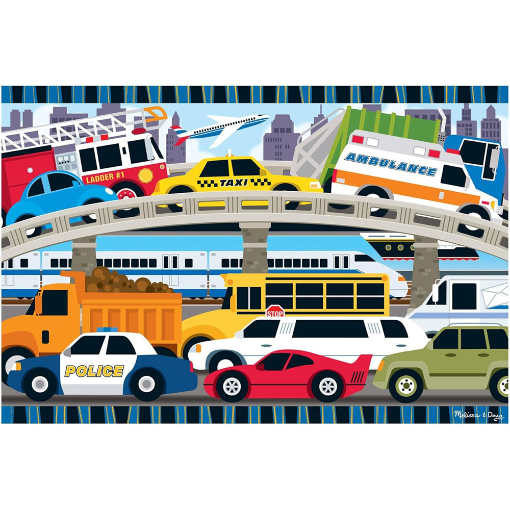 Melissa & Doug Traffic Jam Floor Puzzle 24pc Kids/Childrens Interactive Toy 3+ — image 2