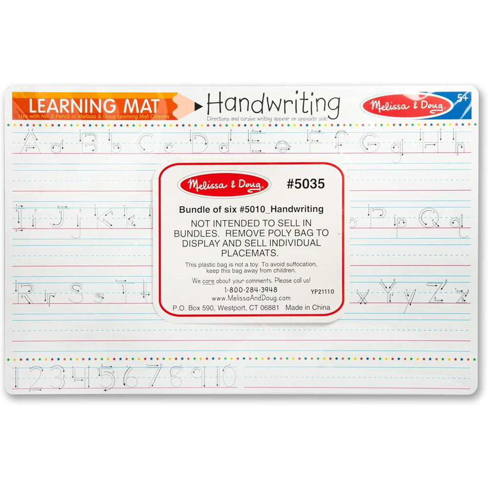 Melissa & Doug Kids/Childrens Write-A-Mat Bundle of 6 Handwriting Toy 5+
