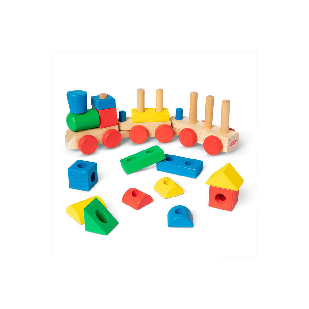 Melissa & Doug Wooden Stacking Train Toy Kids Fun 2y+ (15 Pieces) — image 3