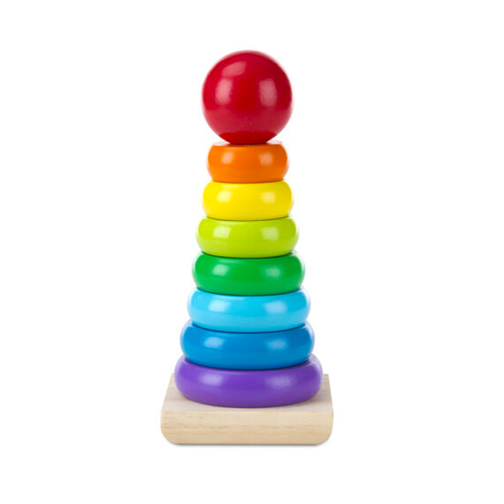 Melissa & Doug Rainbow Round Wooden Baby/Toddler Educational Stacker Rings/Tower — image 2