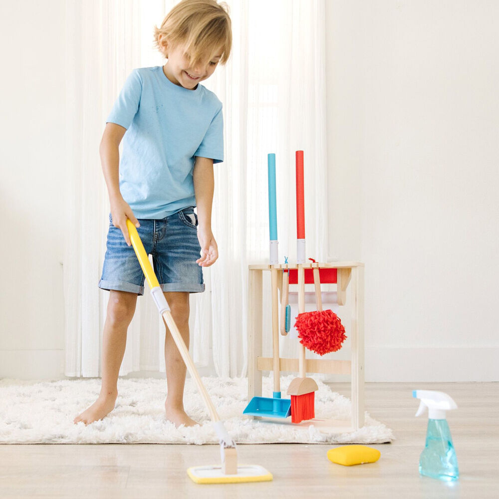 Melissa & Doug 11pc Deluxe Sparkle Shine Cleaning Pretend Play Kids Toy Set — image 3