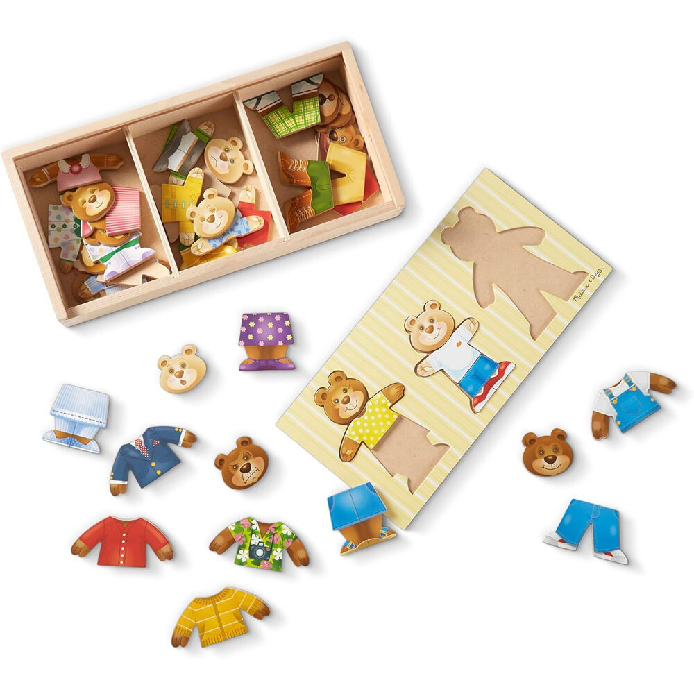 Melissa & Doug Wooden Bear Family Dress Up Kids Toy Mix and Match Game 3y+ (45 Pieces) — image 2