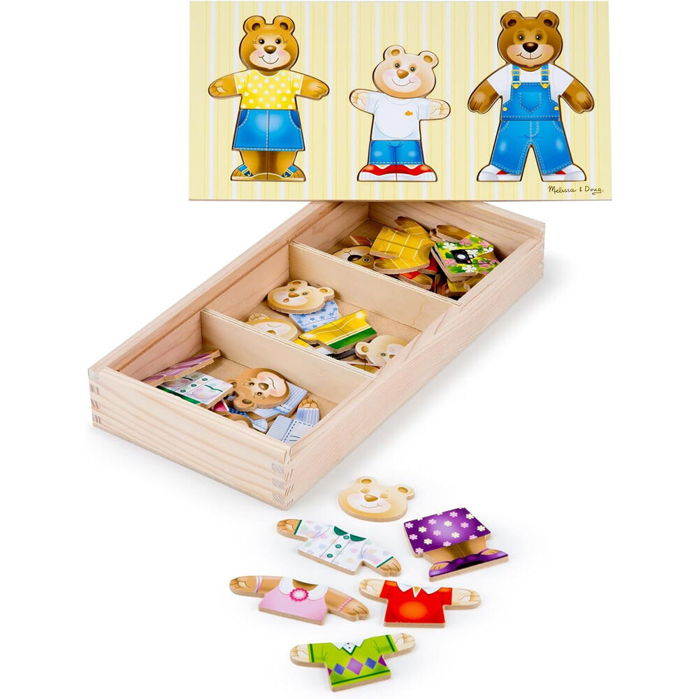 Melissa & Doug Wooden Bear Family Dress Up Kids Toy Mix and Match Game 3y+ (45 Pieces) — image 3
