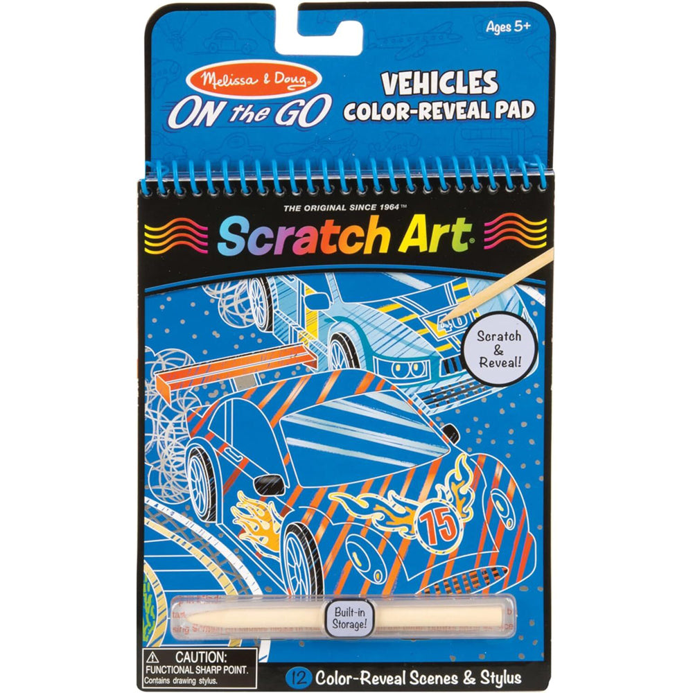 Melissa & Doug Kids/Childrens Scratch Art Pad On The Go Vehicles Toy 5+