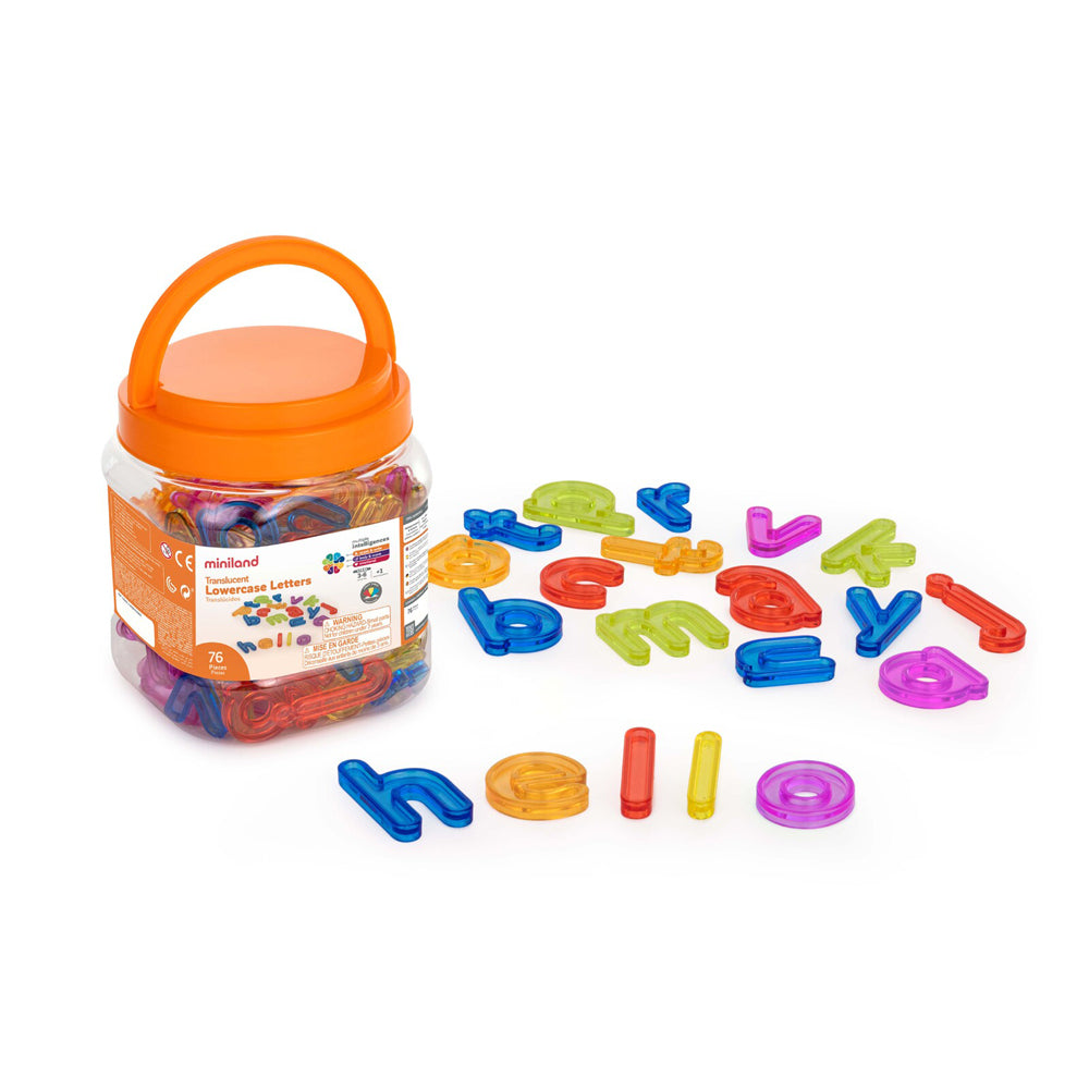 Miniland Aptitude Translucent Lowercase Letters Kids Educational Toy 3y+ (76 Pieces) — image 2