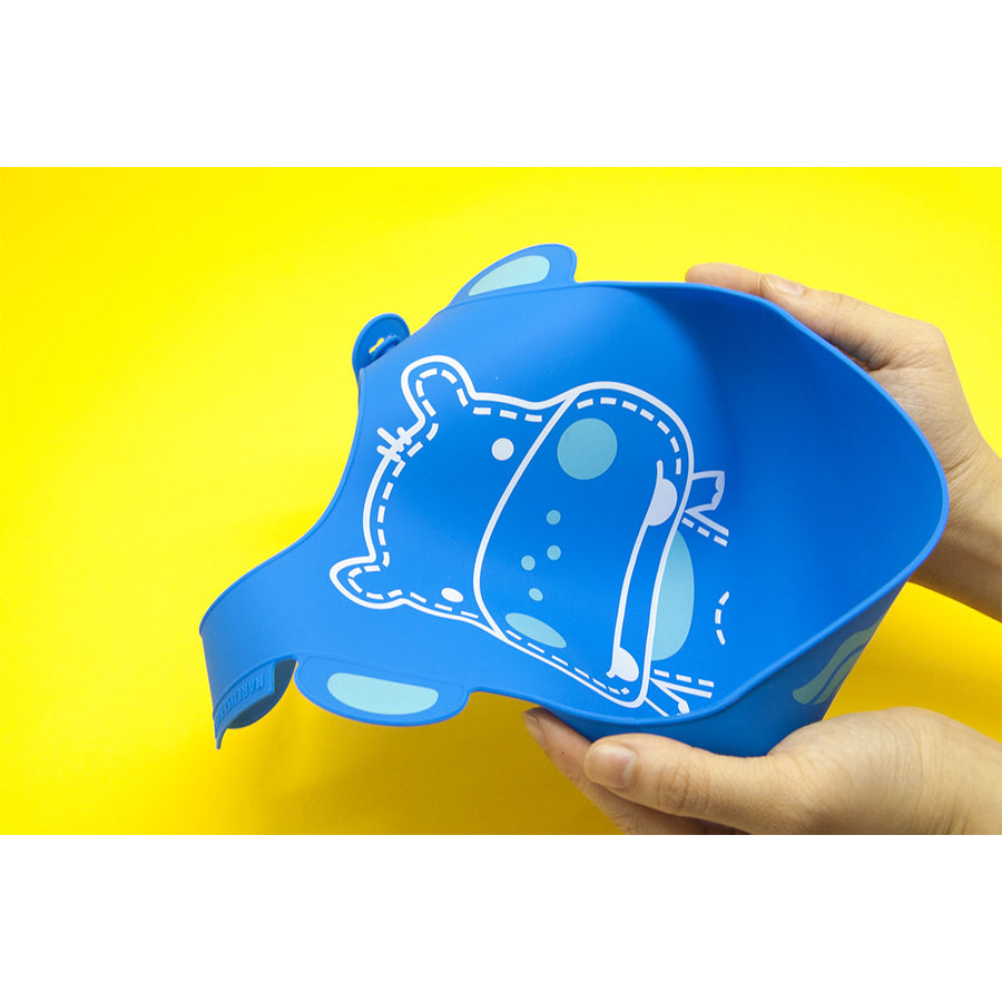 Marcus & Marcus Baby Bib Lucas Hippo Soft Silicone w/ Crumb Catcher 6m+ Blue — image 2