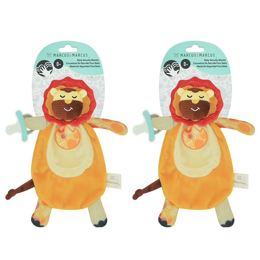 Marcus & Marcus 27cm Marcus Lion Sensory Security Blanket Baby/Infant 0+ Red (2 Pack)