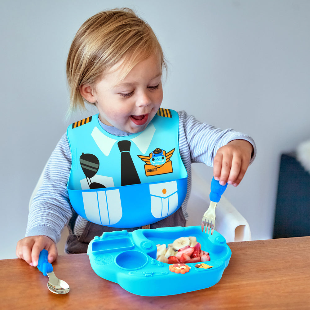 Marcus & Marcus Little Chef Wide Bib Food Catcher Baby/Toddler 6m+ Pokey Pink — image 2