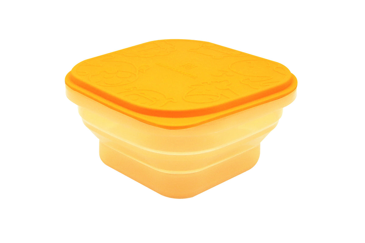 Marcus & Marcus Collapsible Snack Container Food Stroage Box w/Lid Silicone — Yellow