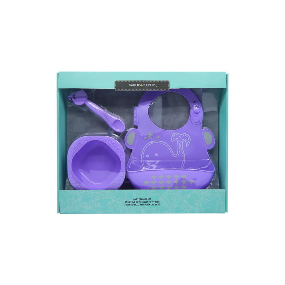 Marcus & Marcus Toddler/Children's/Baby Cutlery Set Willo Whale Lilac 6m+ (3 Pieces) — image 2