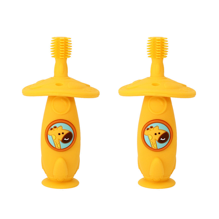 Marcus & Marcus Self Training 360 Silicone Kids Toothbrush Lola Yellow 12m+ (2 Pack)