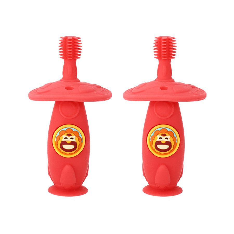 Marcus & Marcus Self Training 360 Silicone Kids Toothbrush Marcus Red 12m+ (2 Pack)