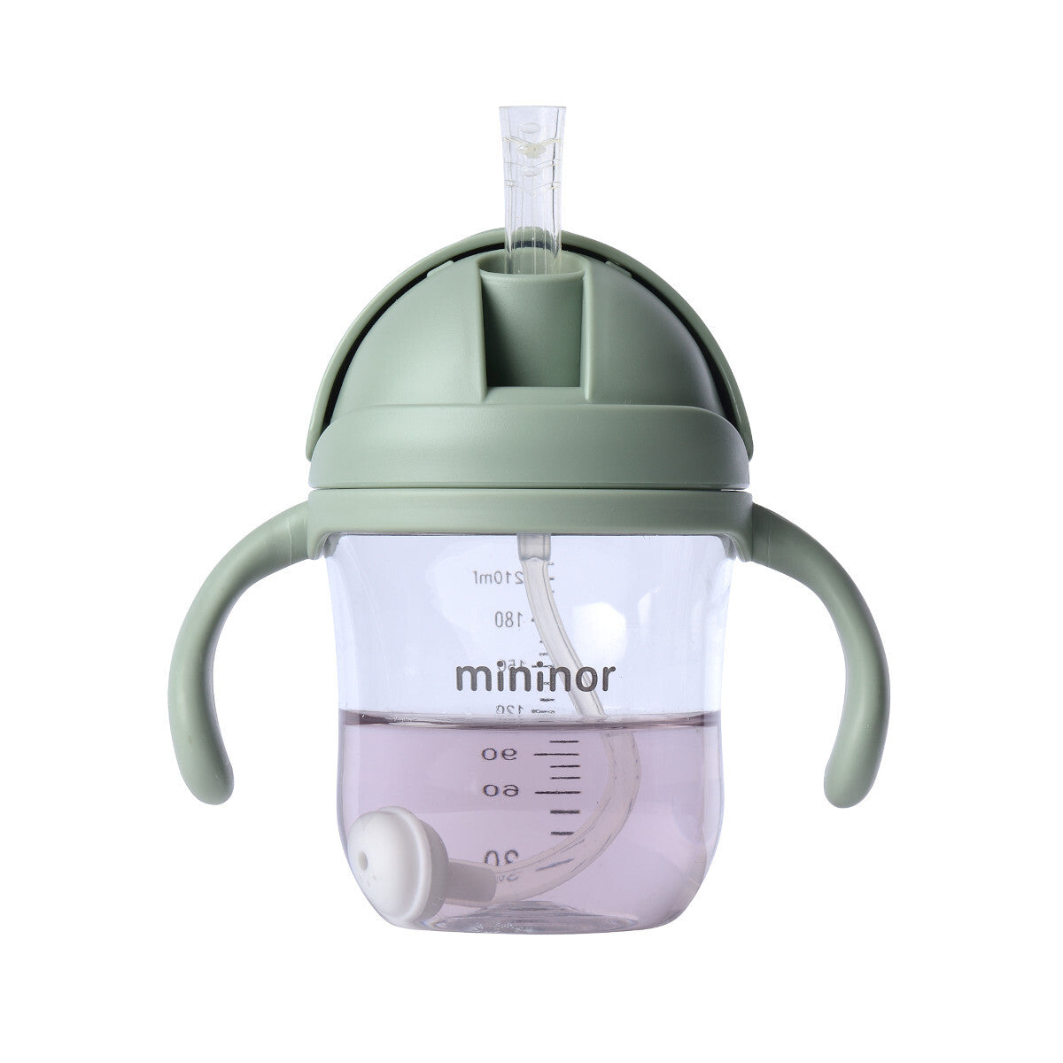 Mininor Baby/Infant 220ml Tritan Straw Bottle Water/Juice Drink Cup Willow Green — image 2
