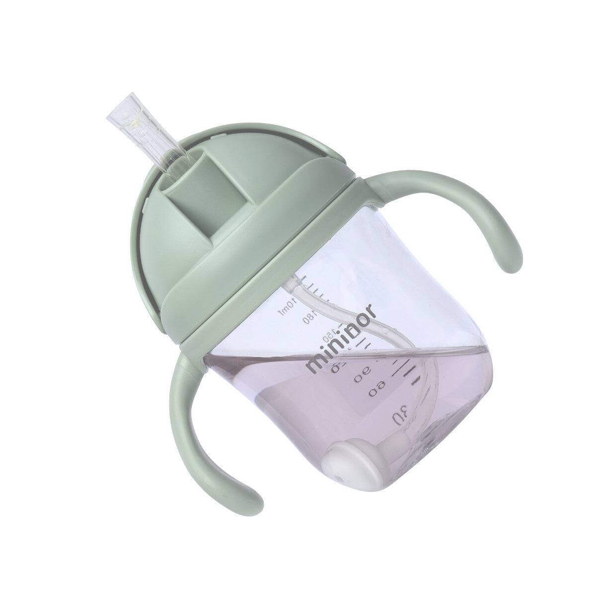 Mininor Baby/Infant 220ml Tritan Straw Bottle Water/Juice Drink Cup Willow Green — image 3