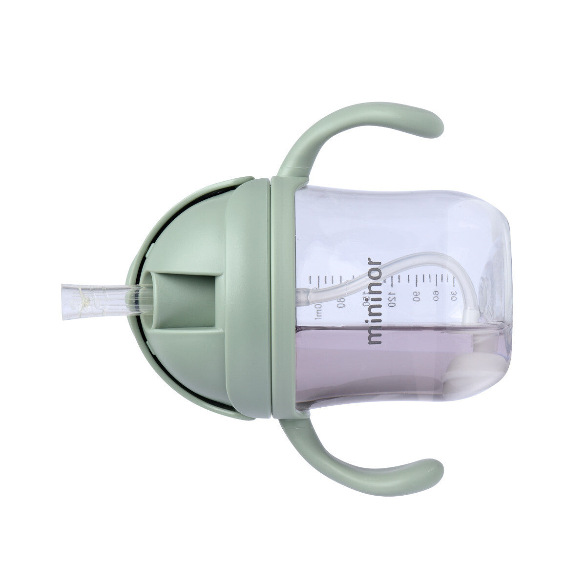 Mininor Baby/Infant 220ml Tritan Straw Bottle Water/Juice Drink Cup Willow Green — image 4