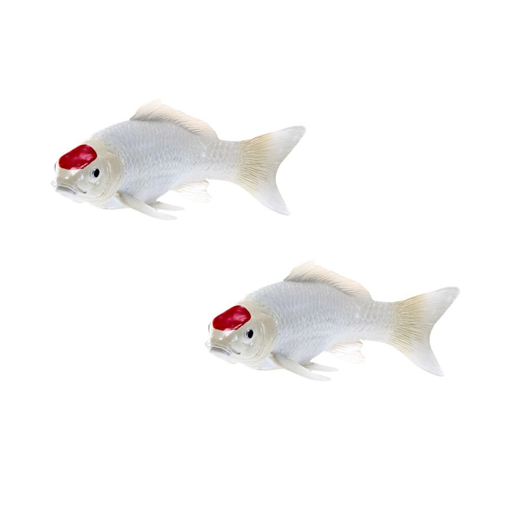 Mojo Koi Carp Tancho Koi 2025 Figurine Fish Sculpture Home Decor Red Dot (2 Pack)