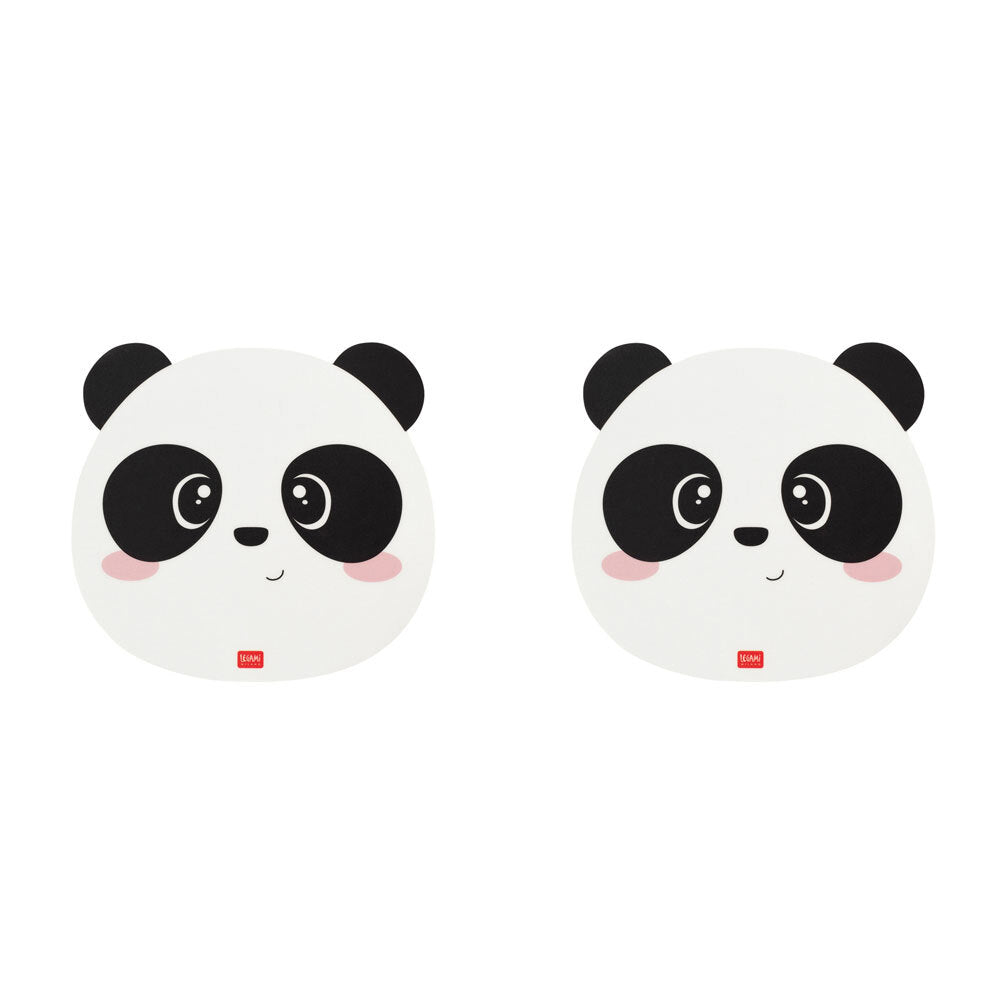 Legami PVC Mousepad Anti-Slip Computer/Laptop Mouse Mat Pad Stationery Panda (2 Pack)