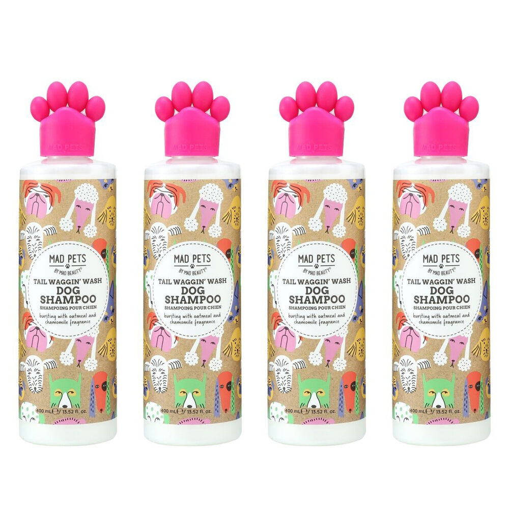 Mad Pets Deep Cleansing Dog Fur Shampoo 400ml Oatmeal & Chamomile (4 Pack)