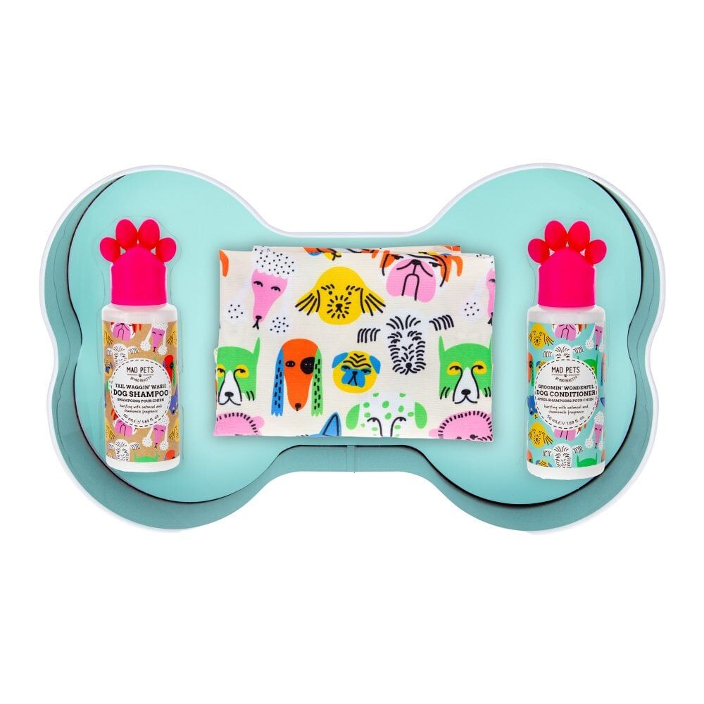 Mad Pets Dog Grooming Gift Set Bone Tin 100ml Oatmeal & Chamomile (2 Pack) — image 3