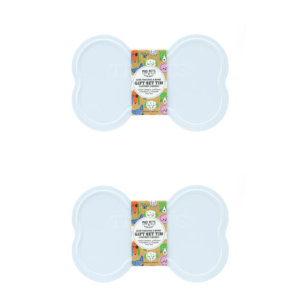 Mad Pets Dog Grooming Gift Set Bone Tin 100ml Oatmeal & Chamomile (2 Pack)