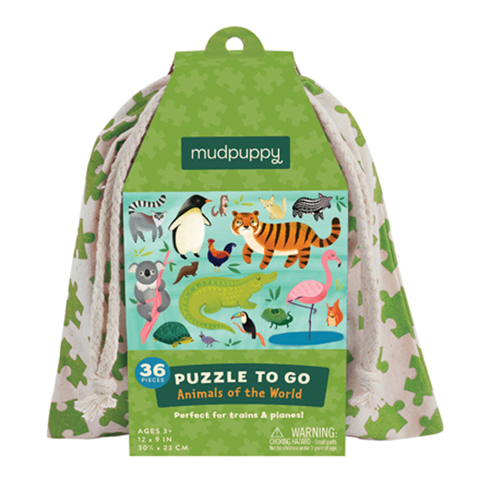 Mudpuppy To Go Jigsaw Puzzle 31x23cm Animals of the World Kids Game 3y+ (36 Pieces)