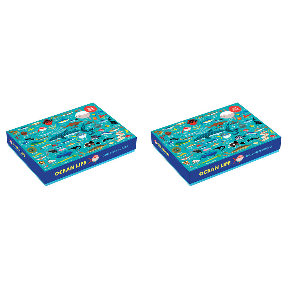 Mudpuppy 1000pc Mudpuppy Family Jigsaw Puzzle 69x51cm Ocean Life Kids Play Game 6y+ (2 Pack)