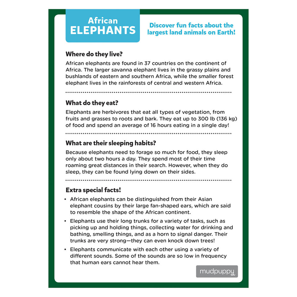 Mudpuppy 48pc Mudpuppy Kids Mini Jigsaw Puzzle 20x14.5cm Animal African Elephant 4+ (3 Pack) — image 4