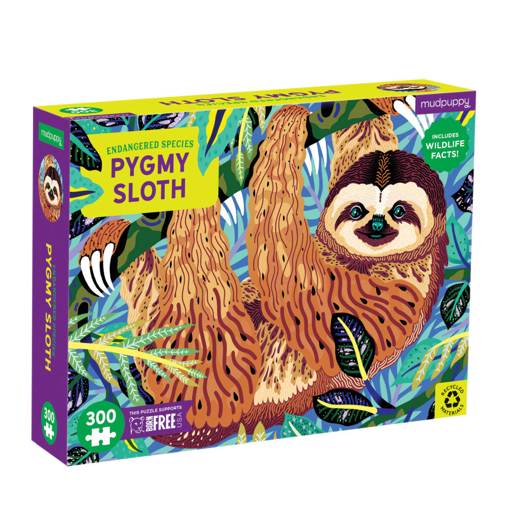 Mudpuppy 300pc Mudpuppy Jigsaw Puzzle 61x46cm Pygmy Sloth Kids Educational Game 7y+ (2 Pack) — image 2