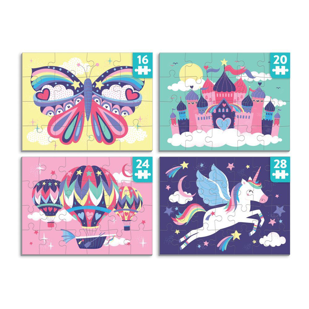 Mudpuppy Level Up Kids/Children 4 Jigsaw Puzzle Game Toy Set Unicorn 3y+ (2 Pack) — image 3