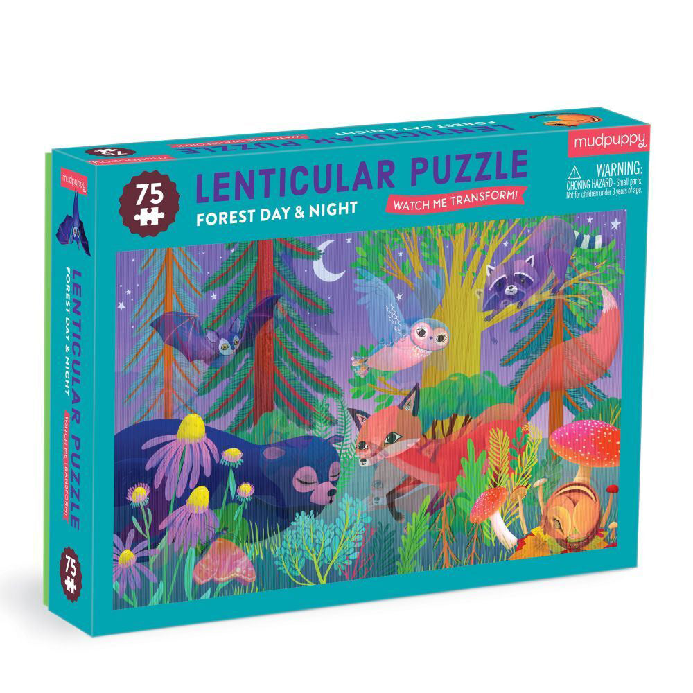 Mudpuppy Lenticular Kids Jigsaw Puzzle 45x26cm Forest Day & Night 5+ (75 Pieces)