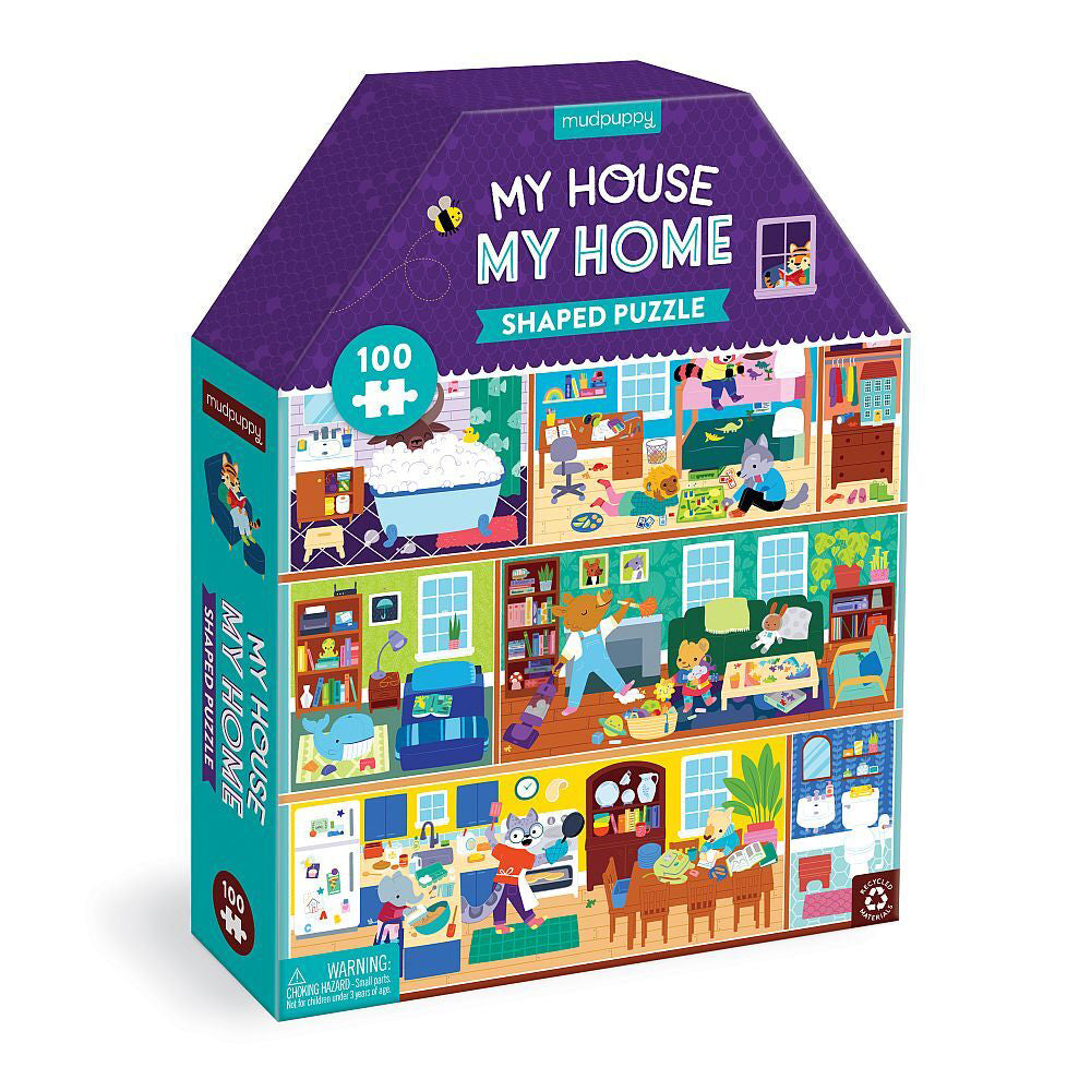 Mudpuppy House Shaped Jigsaw Puzzle 43x56cm My House Play Game 5-8y (100 Pieces)