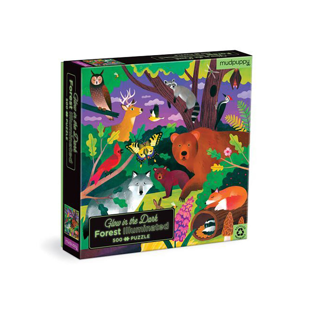 Mudpuppy Kids Glow In Dark Jigsaw Puzzle Game Toy 51x51cm Forest 8+ (500 Pieces)