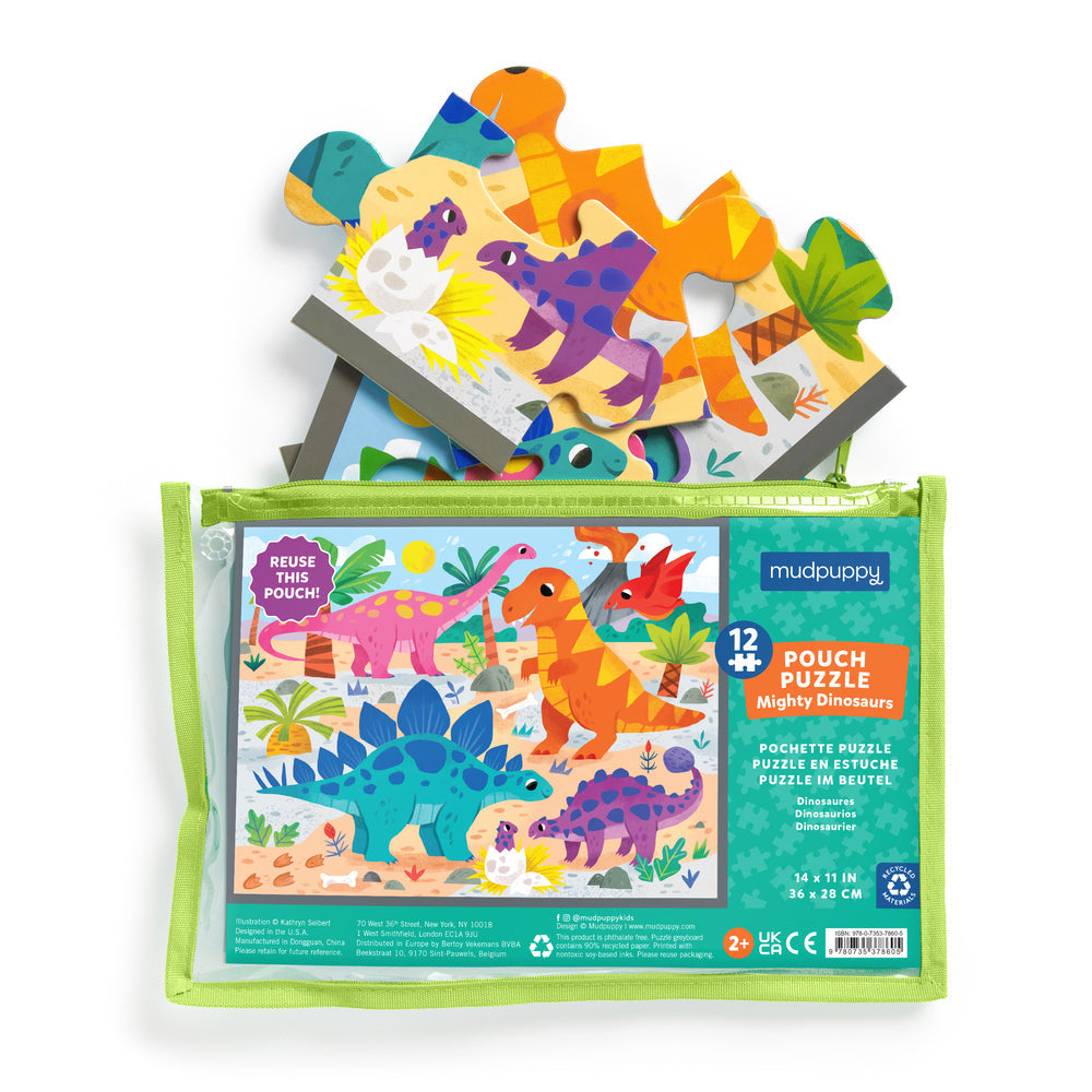 Mudpuppy 12pc Mudpuppy Jigsaw Puzzle 36x28cm Mighty Dinosaurs Kids/Children Game 2y+ (2 Pack) — image 3