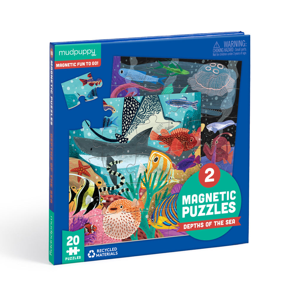 Mudpuppy Magnetic Jigsaw Puzzle 17x17cm Depths of Seas Kids Game 3y+ (20 Pieces)