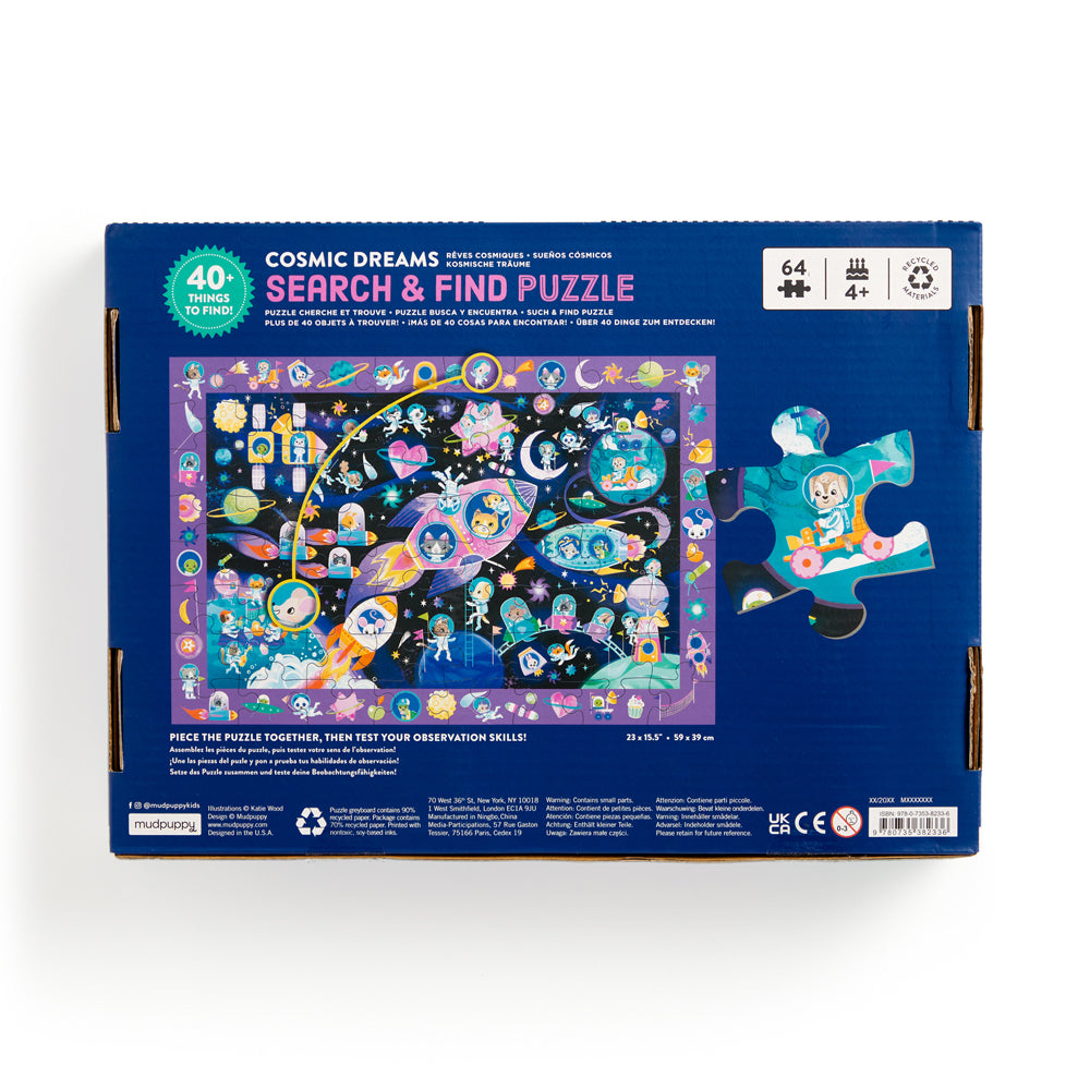 Mudpuppy Search & Find Kids Jigsaw Puzzle 58x38cm Cosmic Dreams 4y+ (64 Pieces) — image 2