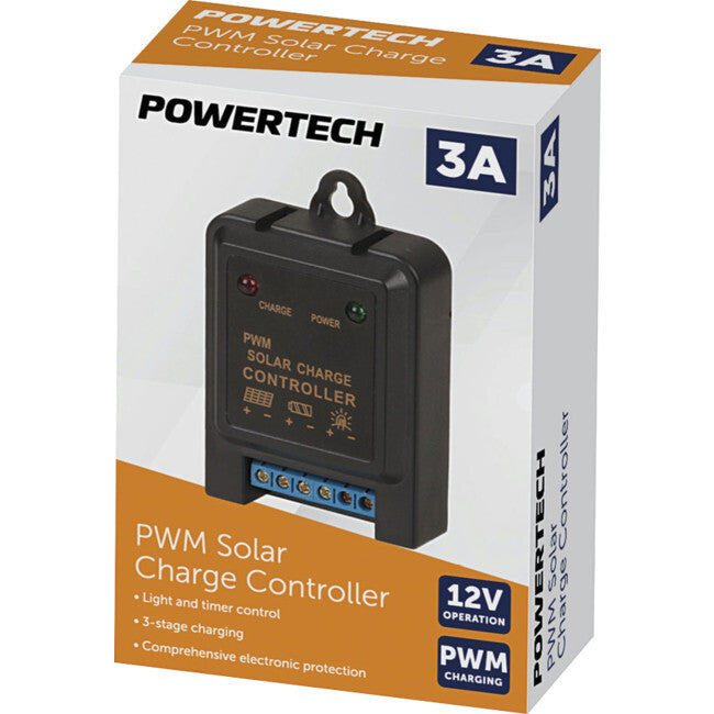 Powertech Miniature 12V 3A PWM Solar 3-Stage Charge Controller w/ Timer Control — image 3
