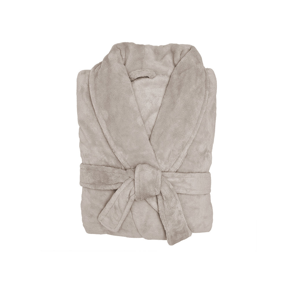 Bambury Size L/XL Soft Microplush Bedroom/Bathroom Robe Home Living — Stone