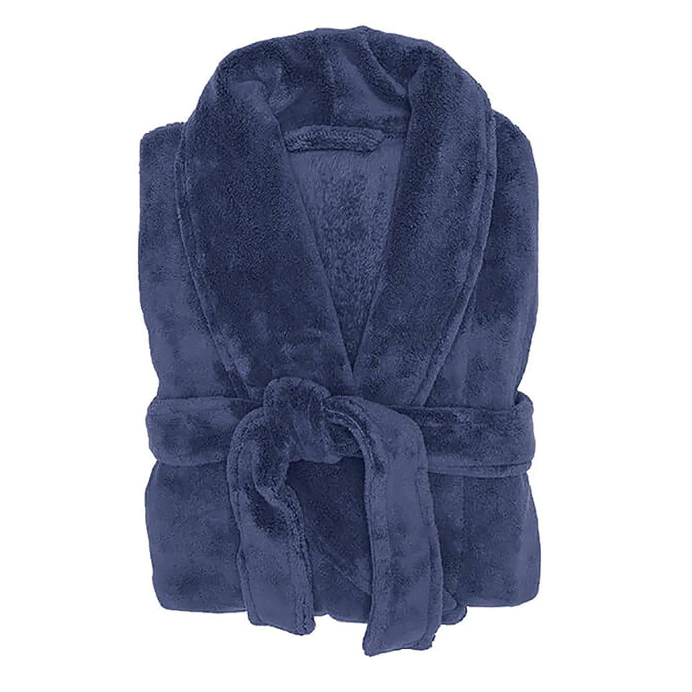 Bambury Size S/M Soft Microplush Bedroom/Bathroom Robe Home Living — Denim