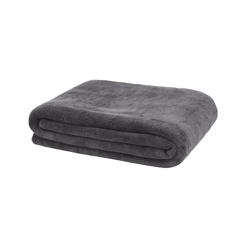 Bambury Decorative Ultra Soft Microplush Throw Rug Home Decor Knitted — Charcoal