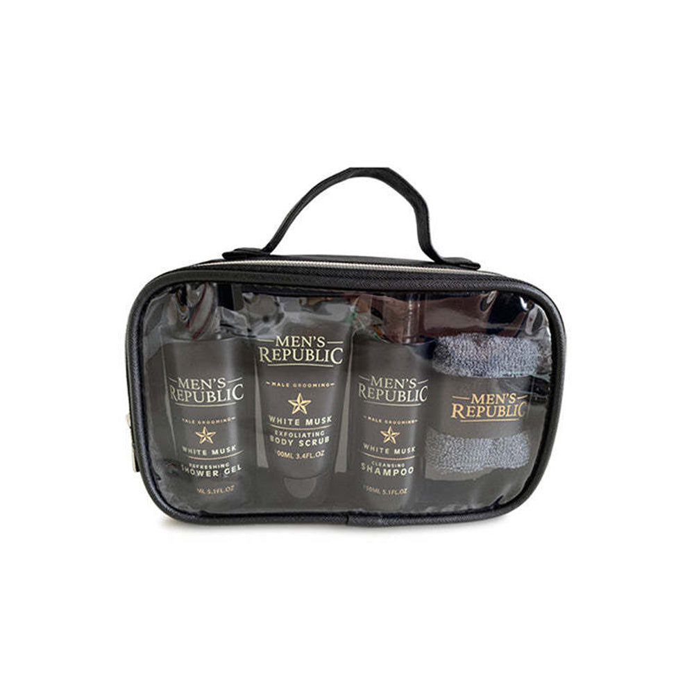 Men's Republic Body Facial Grooming Kit Shower Cleansing Gel w/Carry Bag (4 Pieces) — image 2