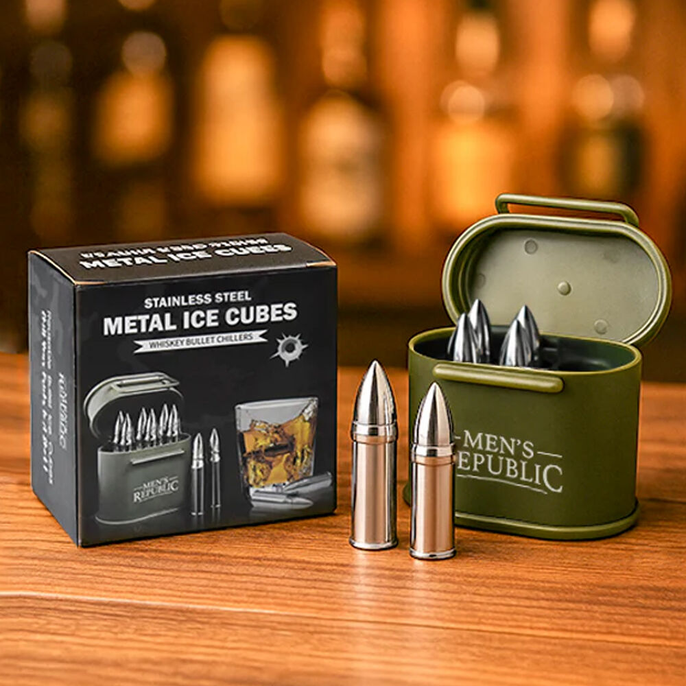 Men's Republic Alcohol/Whiskey Reusable Ice Stones Bullet Shaped Set (6 Pieces) — image 7