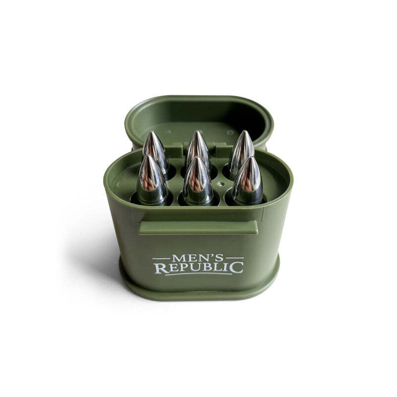 Men's Republic Alcohol/Whiskey Reusable Ice Stones Bullet Shaped Set (6 Pieces)